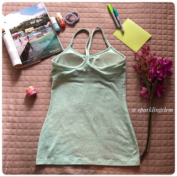 Lululemon Power Y Tank w. Built In Bra Polka Dot - Picture 3 of 8